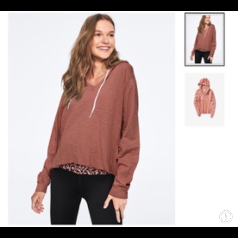 PINK Lightweight Cut Off Pullover Large